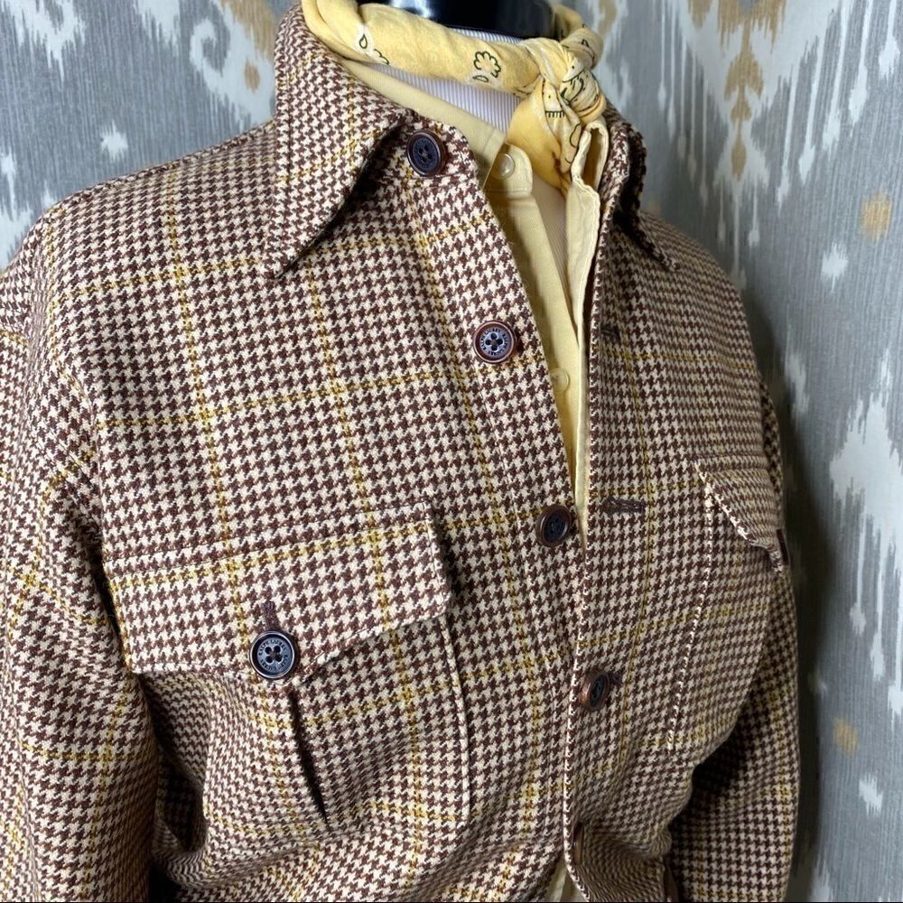 Ralph Lauren Collection Brown Multi Wool Check Plaid Jacket